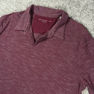 John Varvatos U.S.A Polo Shirt Mens Large Red Heather 100% Cotton Short Sleeve
